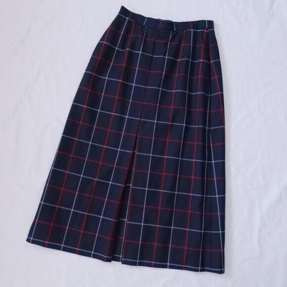 SOLD ✨please do not purchase ✨Vintage Burberrys' windowpane plaid midi skirt - Picture 1 of 8